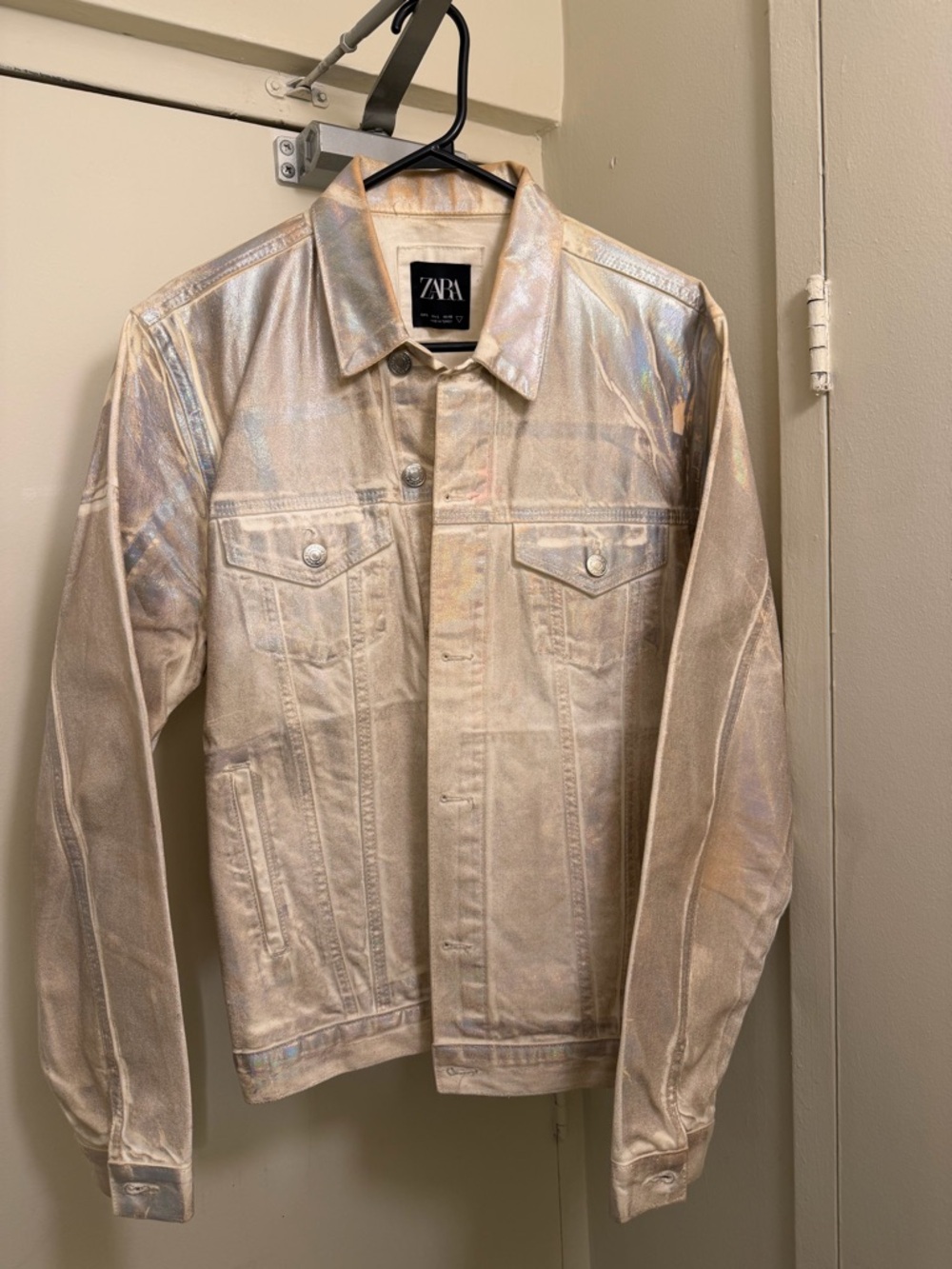 ZARA Iridescent Champagne Men's Shirt Jacket